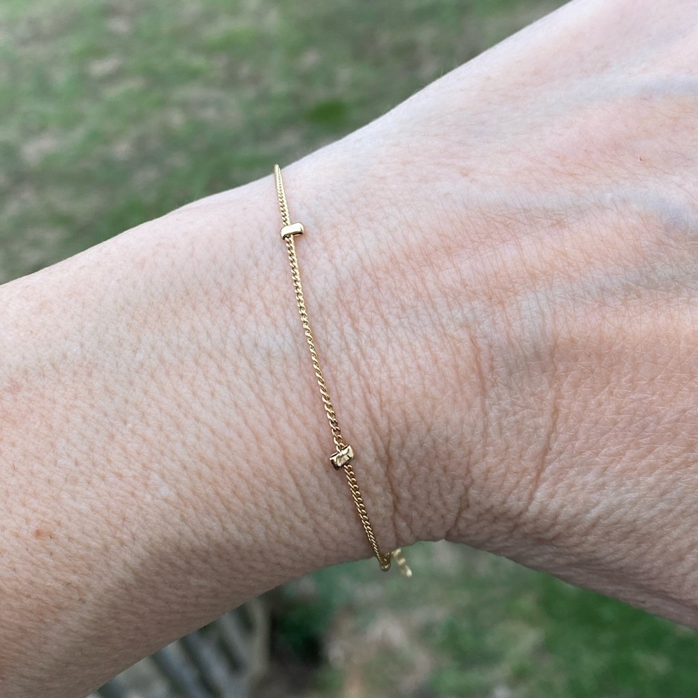 Gold plated dainty chain bracelet